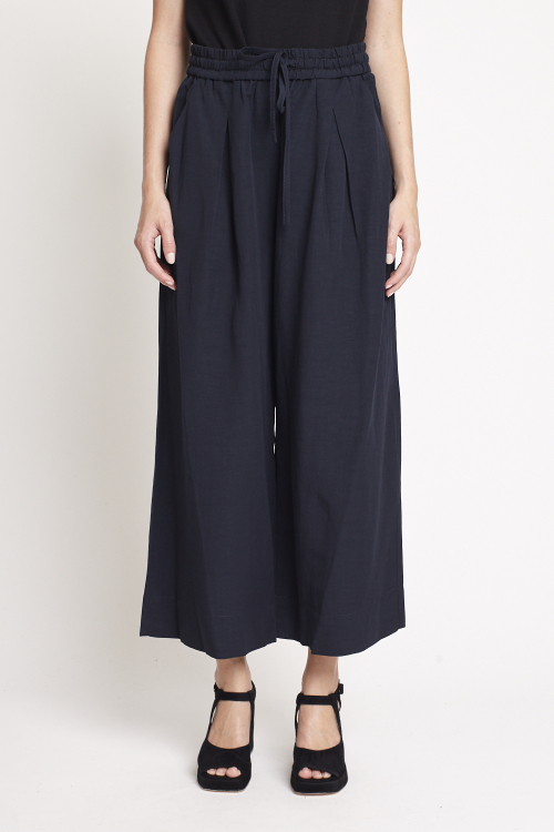 Calça Modal Com Linho Pantalona