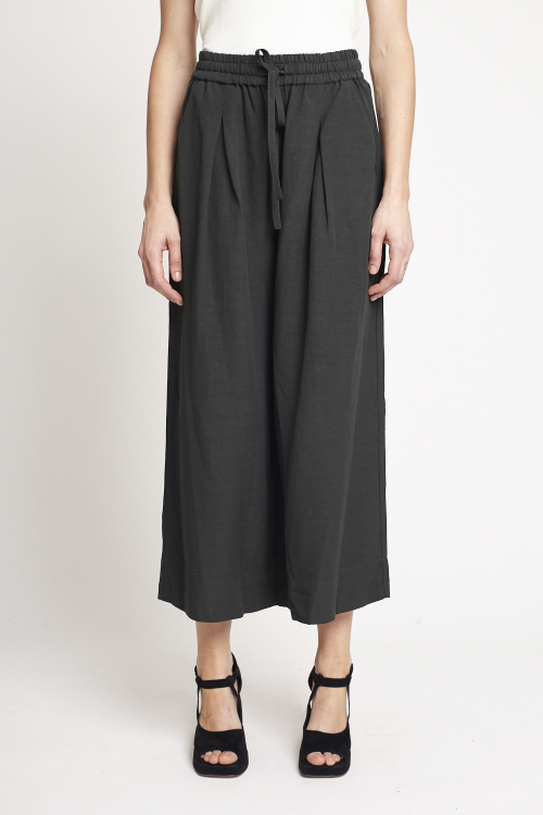 Calça Modal Com Linho Pantalona