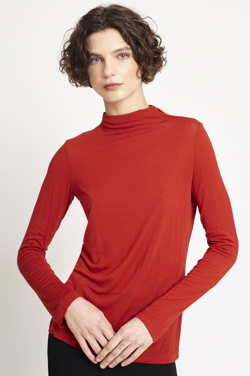 Blusa Malha Tricô Gola Alta 