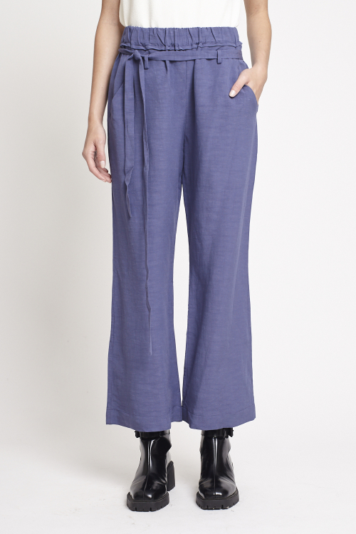 Calça Modal Com Linho Cós Elástico