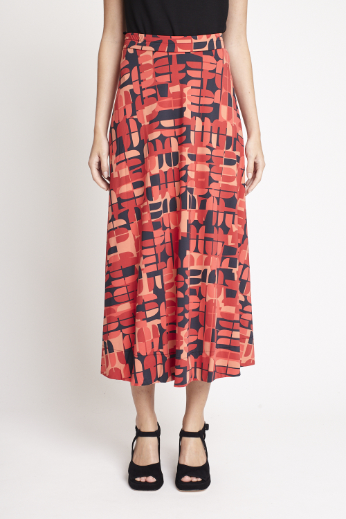 Saia Jersey Estampa Encaixe Com Cós Elástico