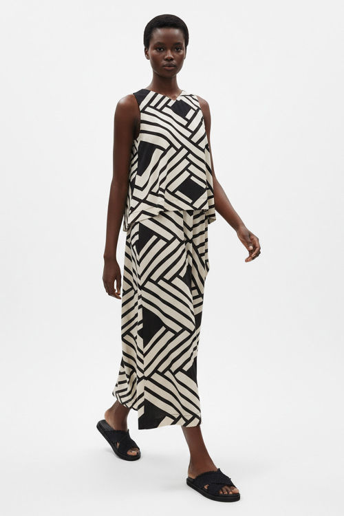 Vestido Jersey Estampa Grafismo De Palha