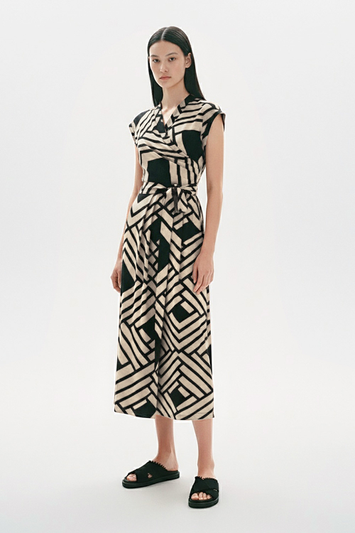 Vestido Jersey Est Grafismo De Palha Cachecouer