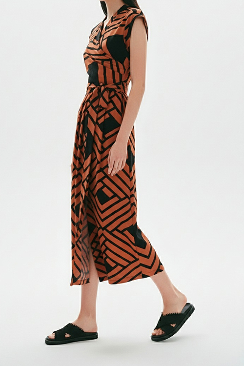 Vestido Jersey Est Grafismo De Palha Cachecouer