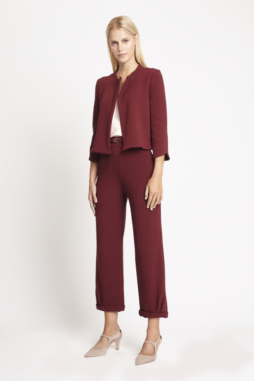 Calça Bouclê Com Cinto Estreito