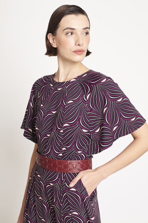 Blusa Jersey Est Panton Manga Ampla