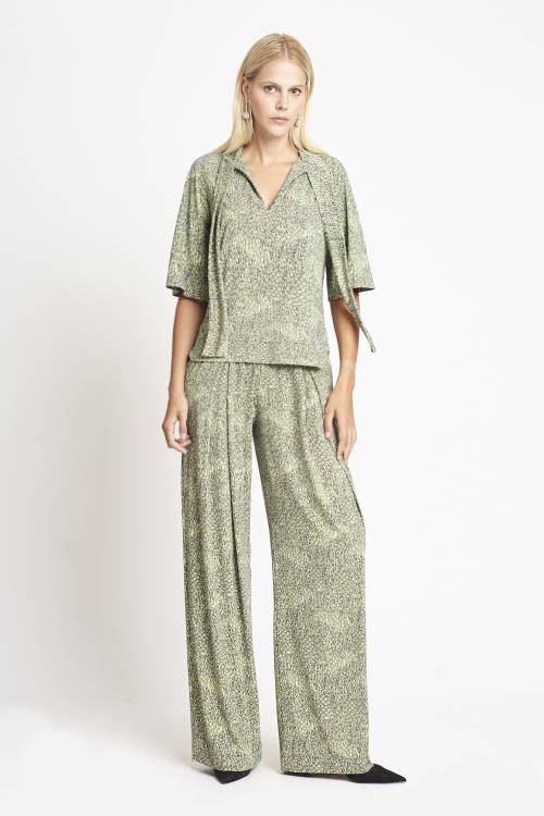 Blusa Jersey Estampa Gramado Laço