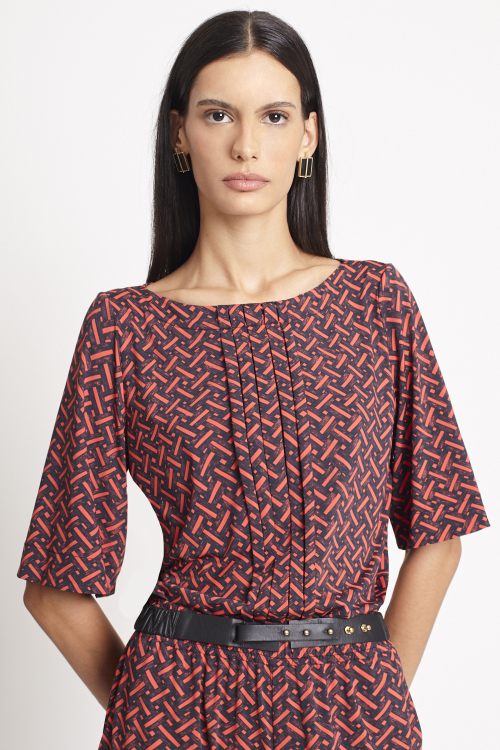 Blusa Jersey Est Cestaria Pregas