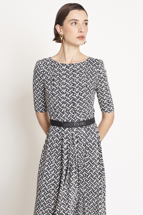 Vestido Jersey Est Cestaria Manga 3/4