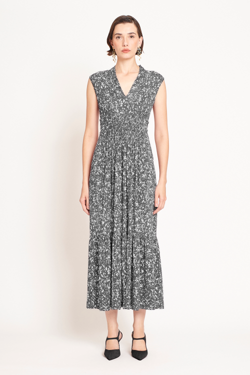 vestido jersey camuflagem lastéx cintura