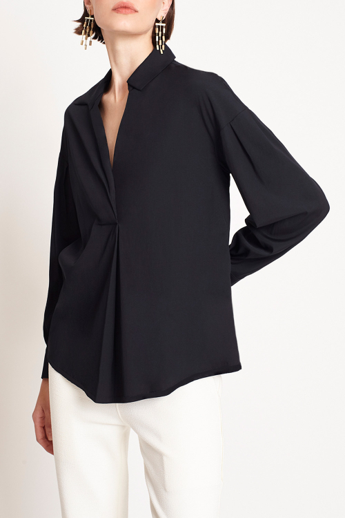 Camisa Tricoline Ombro Deslocado