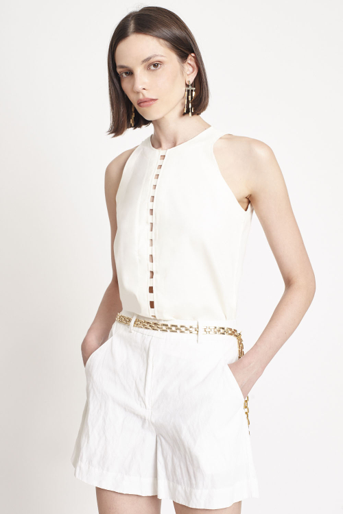 Regata Malha Dupla Leve Vazado