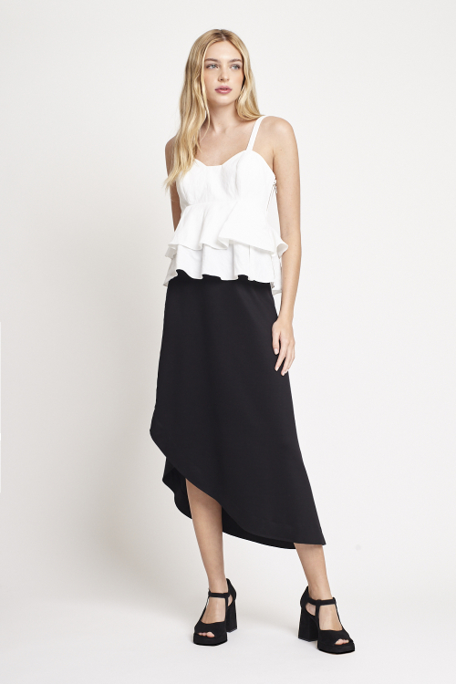 Saia Malha Dupla Assimetrica