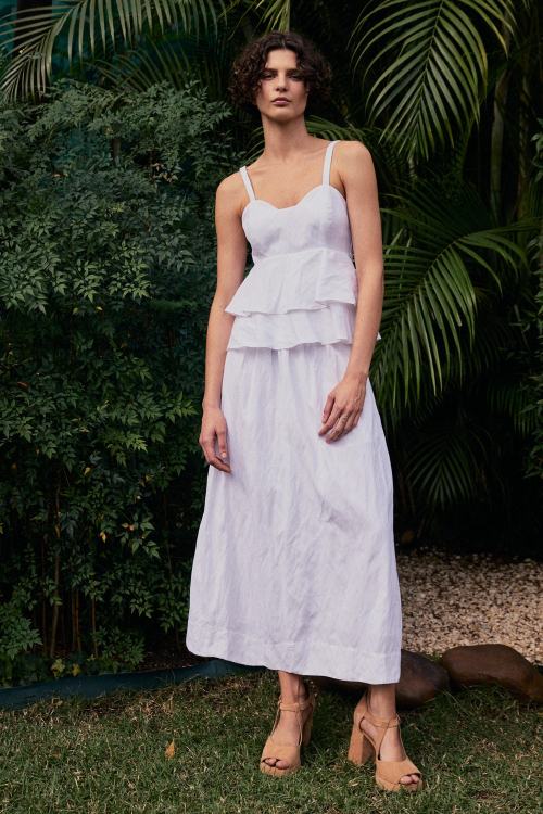 Saia Viscose Metal Longa