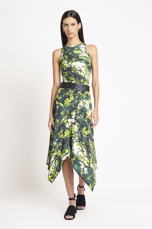 Saia Jersey Estampa Jardim Secreto Pontas