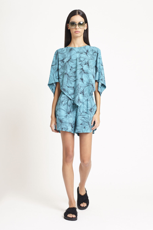 Blusa Jersey Estampa Campo Florido