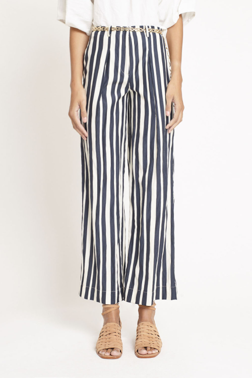 Calça Viscose Metal Listras