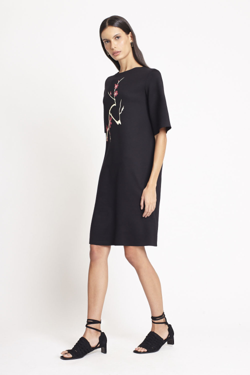 Vestido Malha Dupla Jardim Secreto Silk 